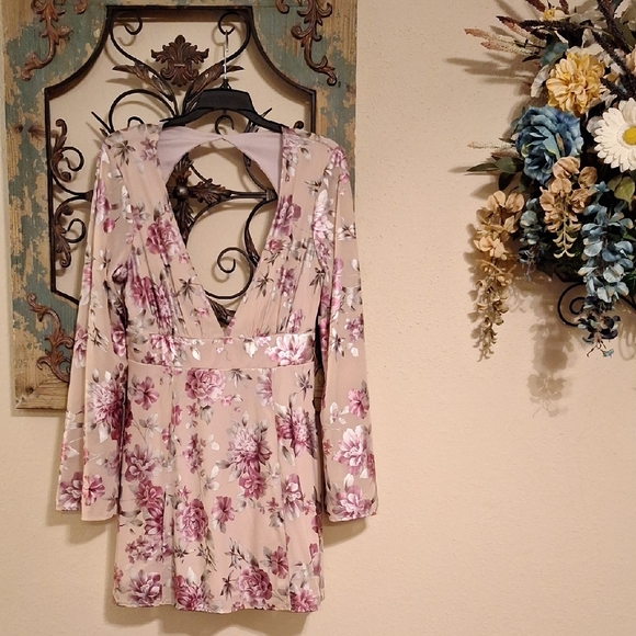 Show Me Your MuMu Floral Long Sleeve Dress. Excellent Condition NWOT Size MEDIUM - Picture 5 of 13